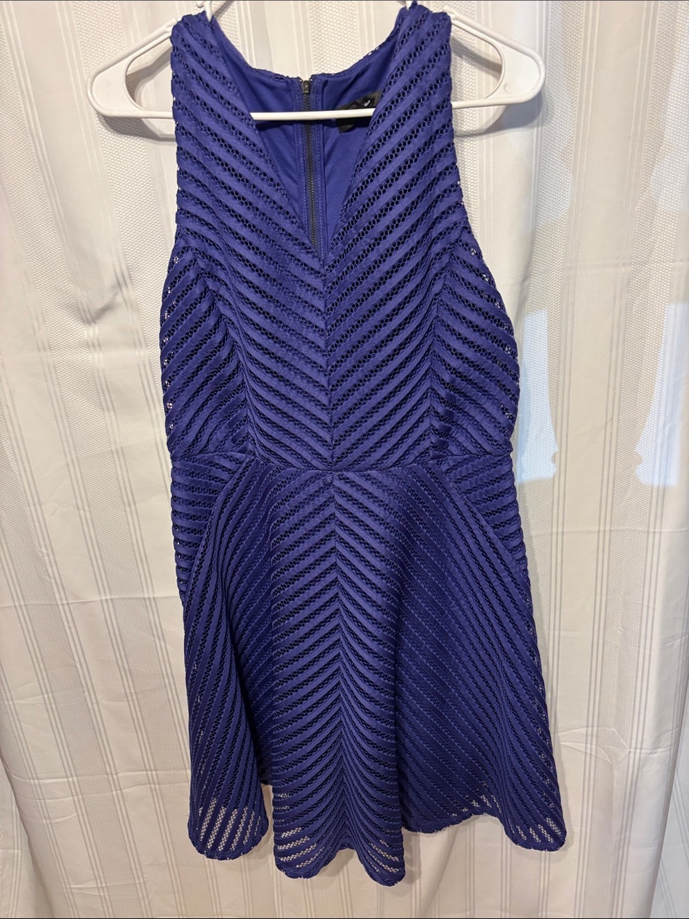 Mossimo Supply Co. Royal Blue Sleeveless Chevron Fit & Flare Mini Dress